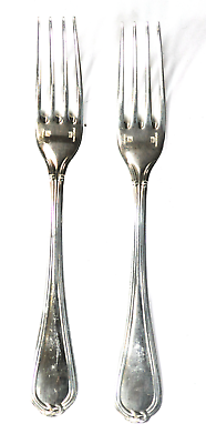 Set of 2 Oceana by Christofle Silver Plate Solid Fork France 6-3/4"