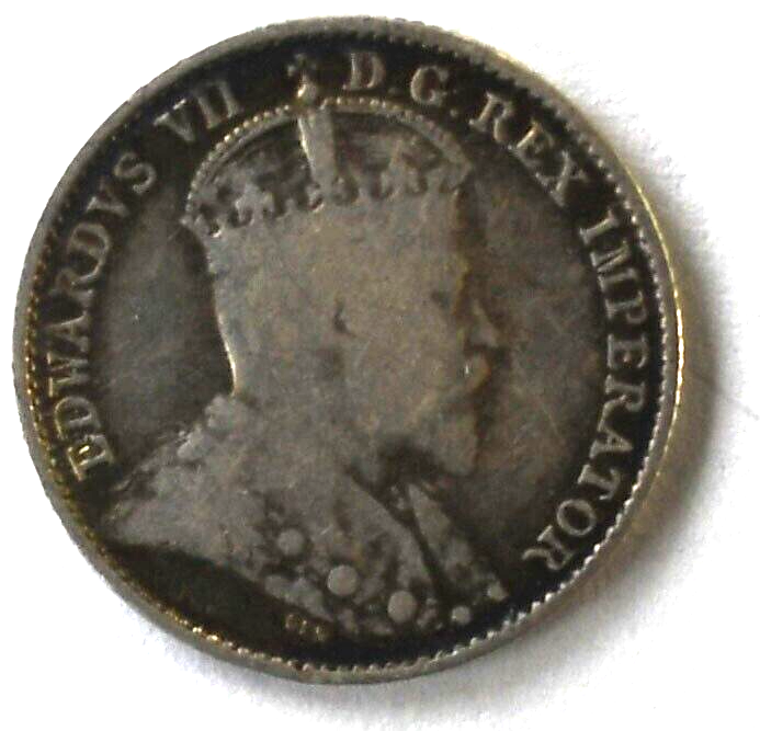 1905 Canada 5c Five Cents Silver Coin Half Dime KM# 13