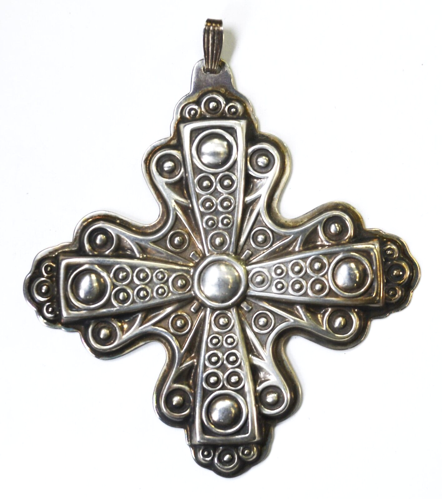 1972 Sterling Silver Reed Barton Christmas X-mas Ornament Cross 3-3/4"