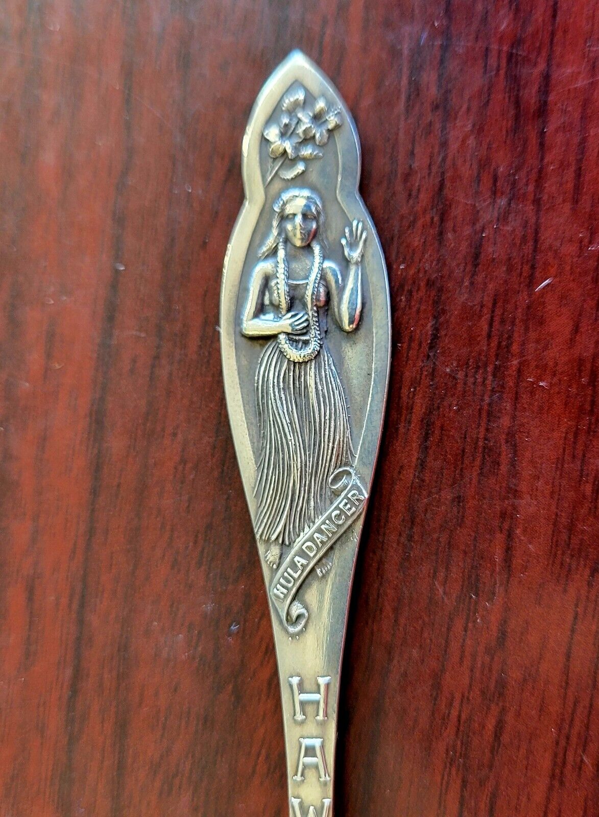 Hawaii Hula Dancer Sterling Silver Souvenir Spoon 5 1/2" Vintage .61oz.