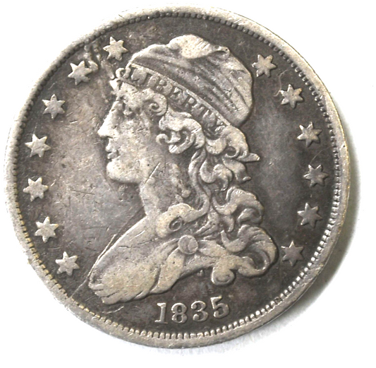 1835 25c Capped Bust Silver Quarter Dollar Philadelphia