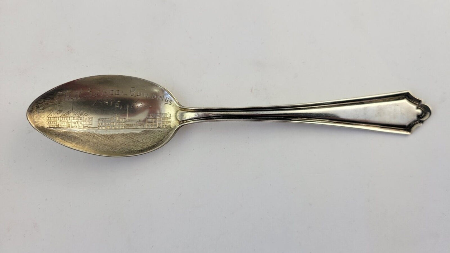 F.H.N. School Building Hays Ks. Sterling Silver 5 5/8" Souvenir Spoon .57oz.