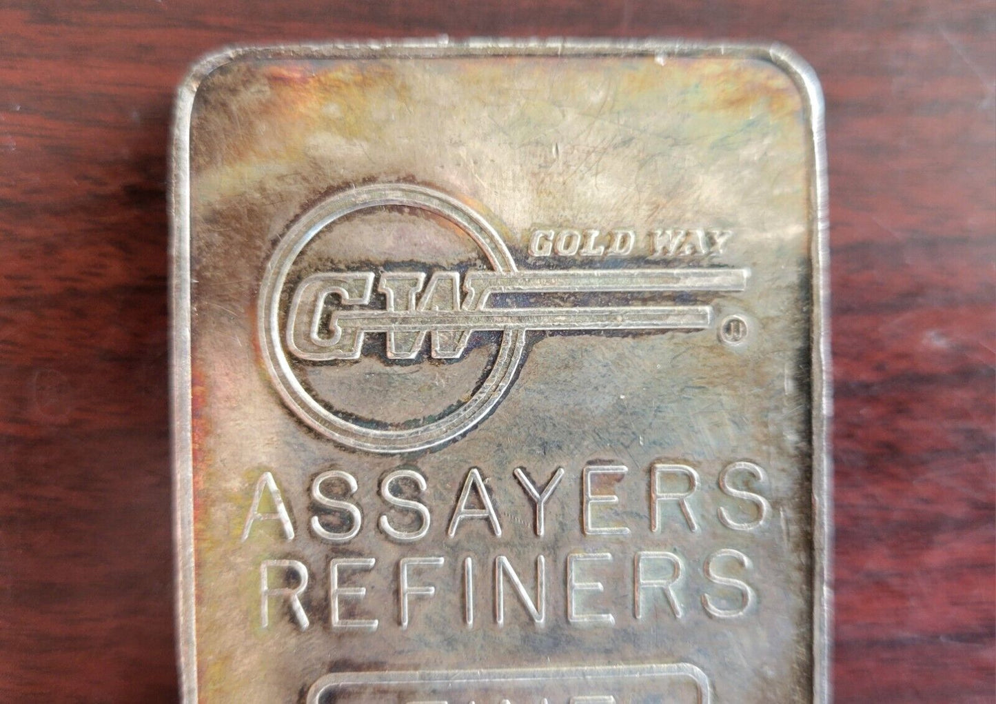 Gold Way Assayers Refiners Silver 10 Troy Ounce Art Bar .999 Fine Silver Rare