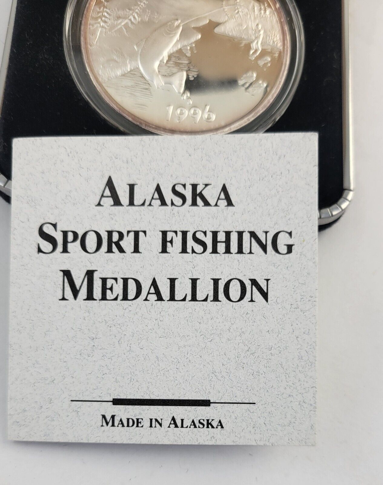 1996 Alaska Mint 1oz. Sport Fishing Medallion Series Proof .999 Fine Silver