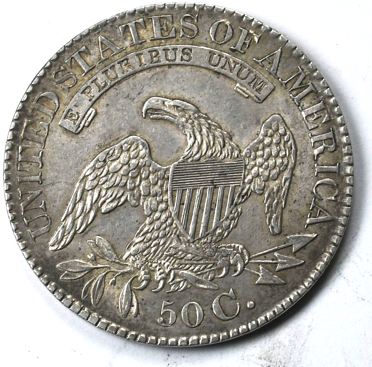 1828 50c Capped Bust Silver Half Dollar Fifty Cents O-121 AU