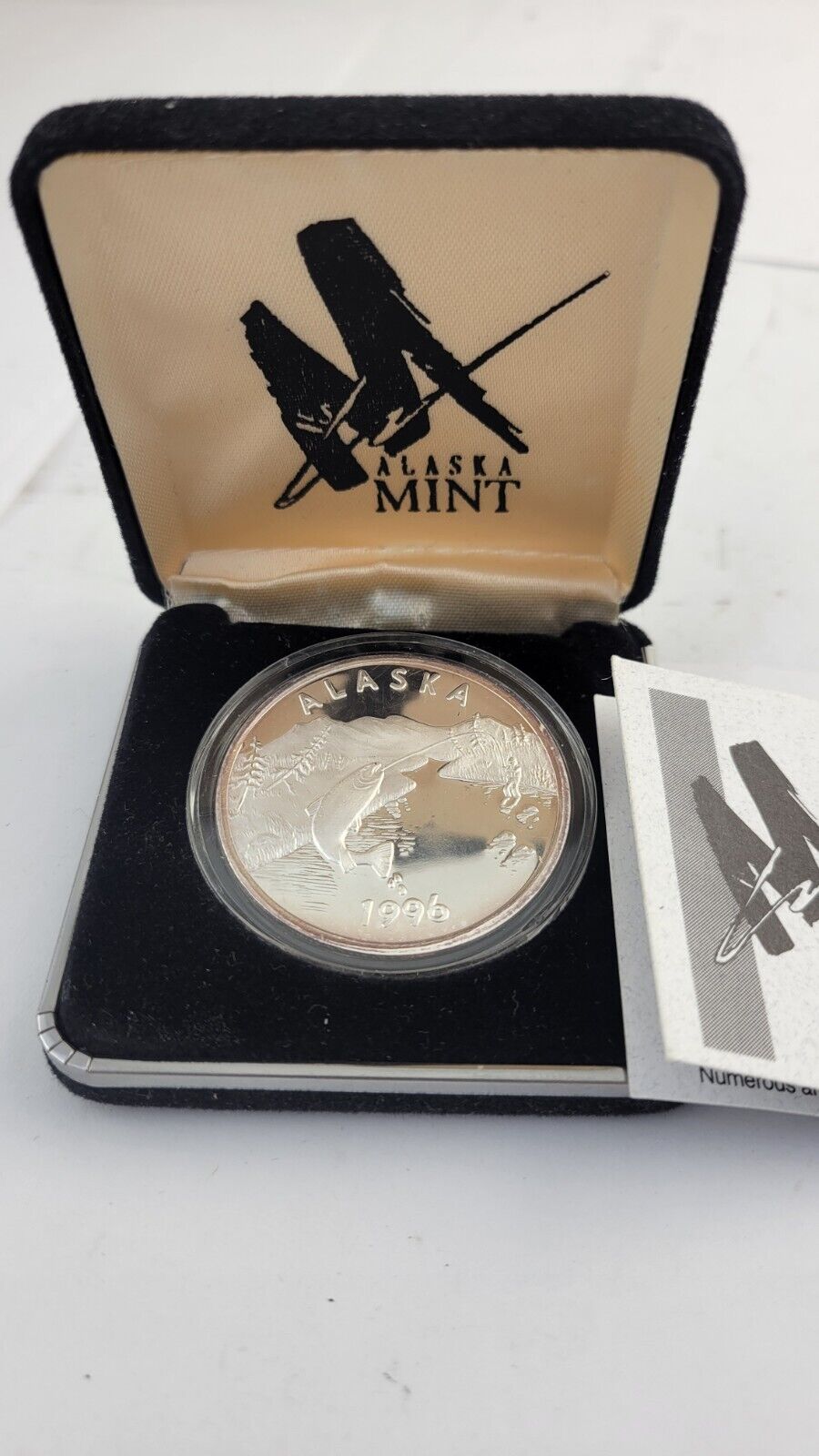 1996 Alaska Mint 1oz. Sport Fishing Medallion Series Proof .999 Fine Silver