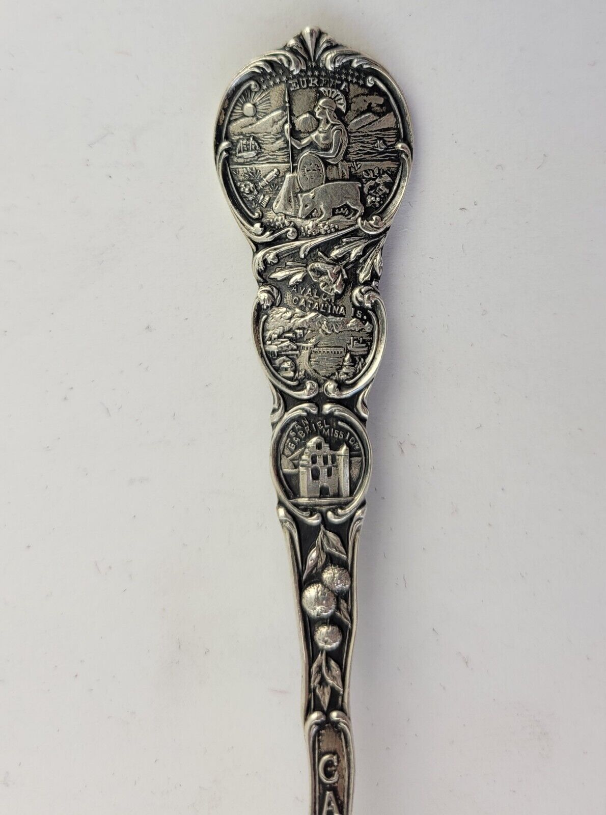 California Sterling Souvenir Spoon 5 1/2" .63oz. Sutter's Fort Wawona Eureka