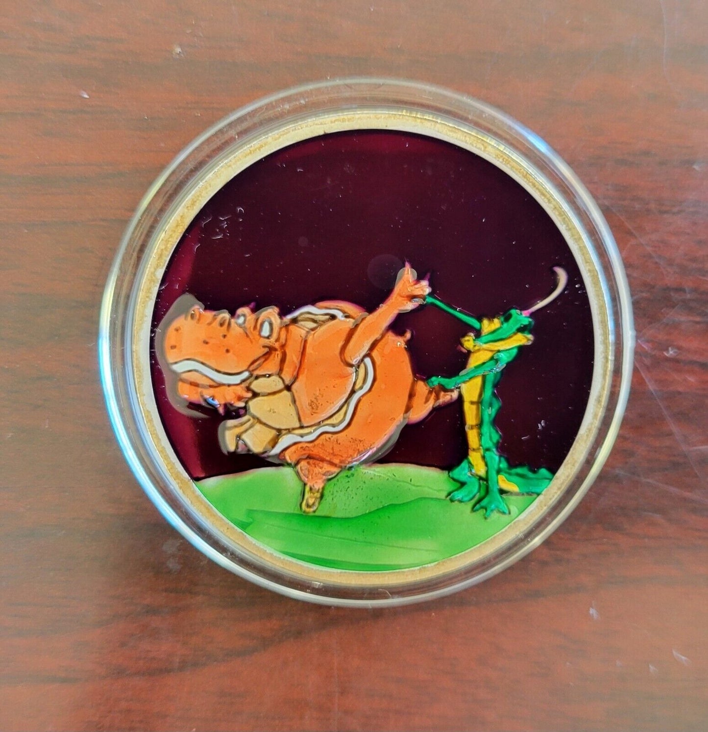 1990 Fantasia Walt Disney 50th Anniversary Enameled Coin 1oz Silver .999 Fine