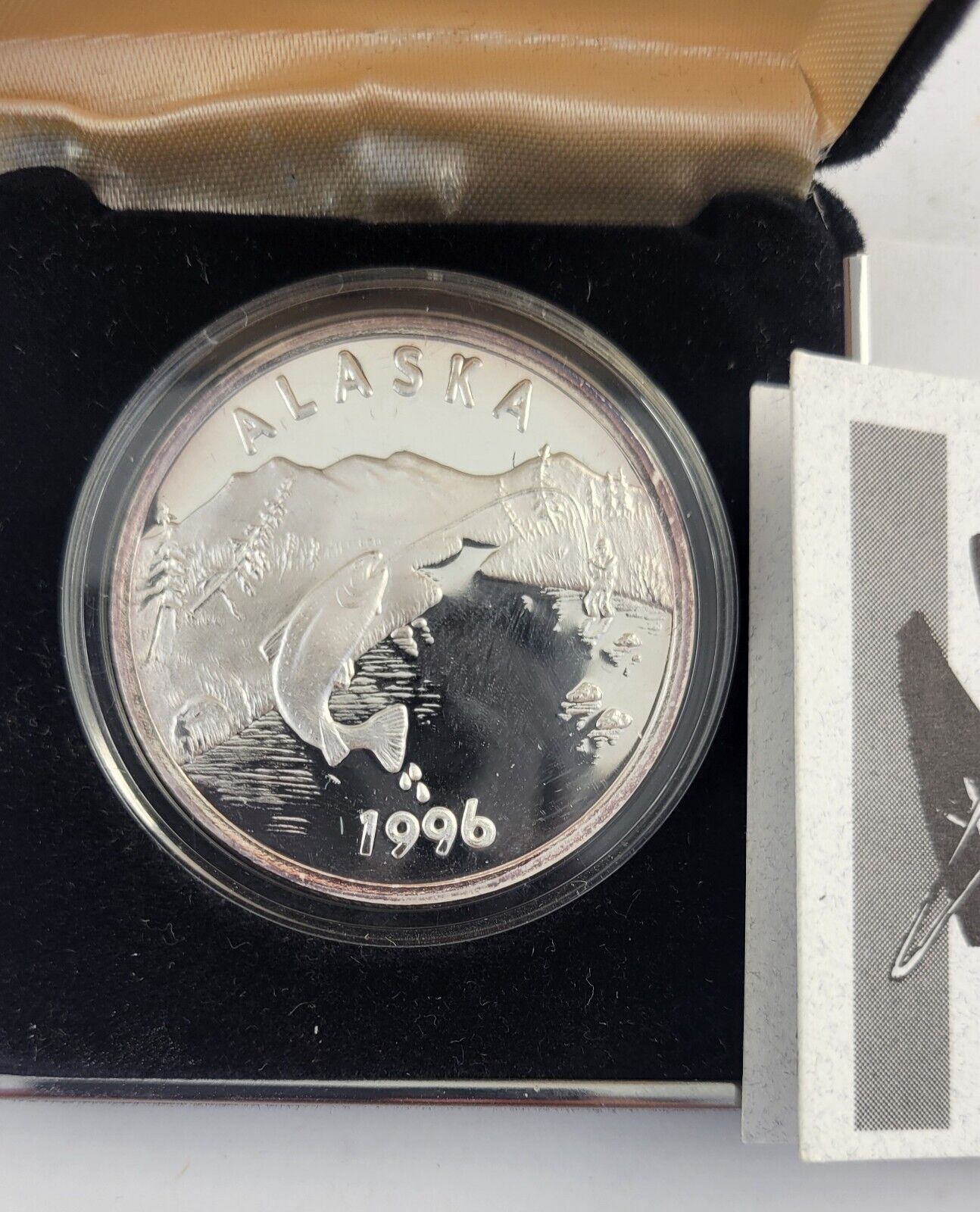 1996 Alaska Mint 1oz. Sport Fishing Medallion Series Proof .999 Fine Silver