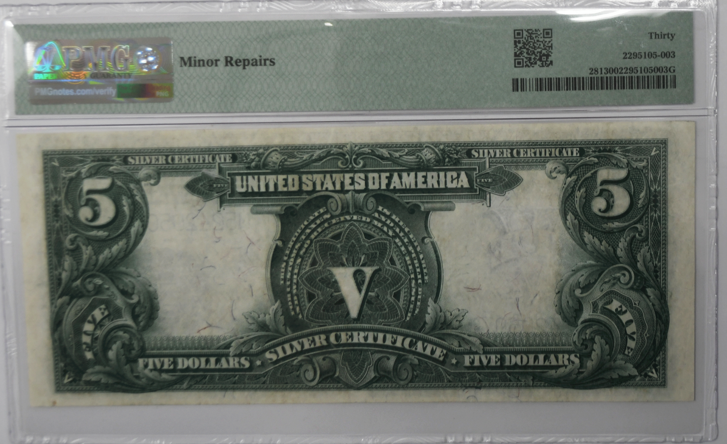 1899 $5 Indian Chief Silver Certificate Large Note PMG VF 30 FR#281 N52420507