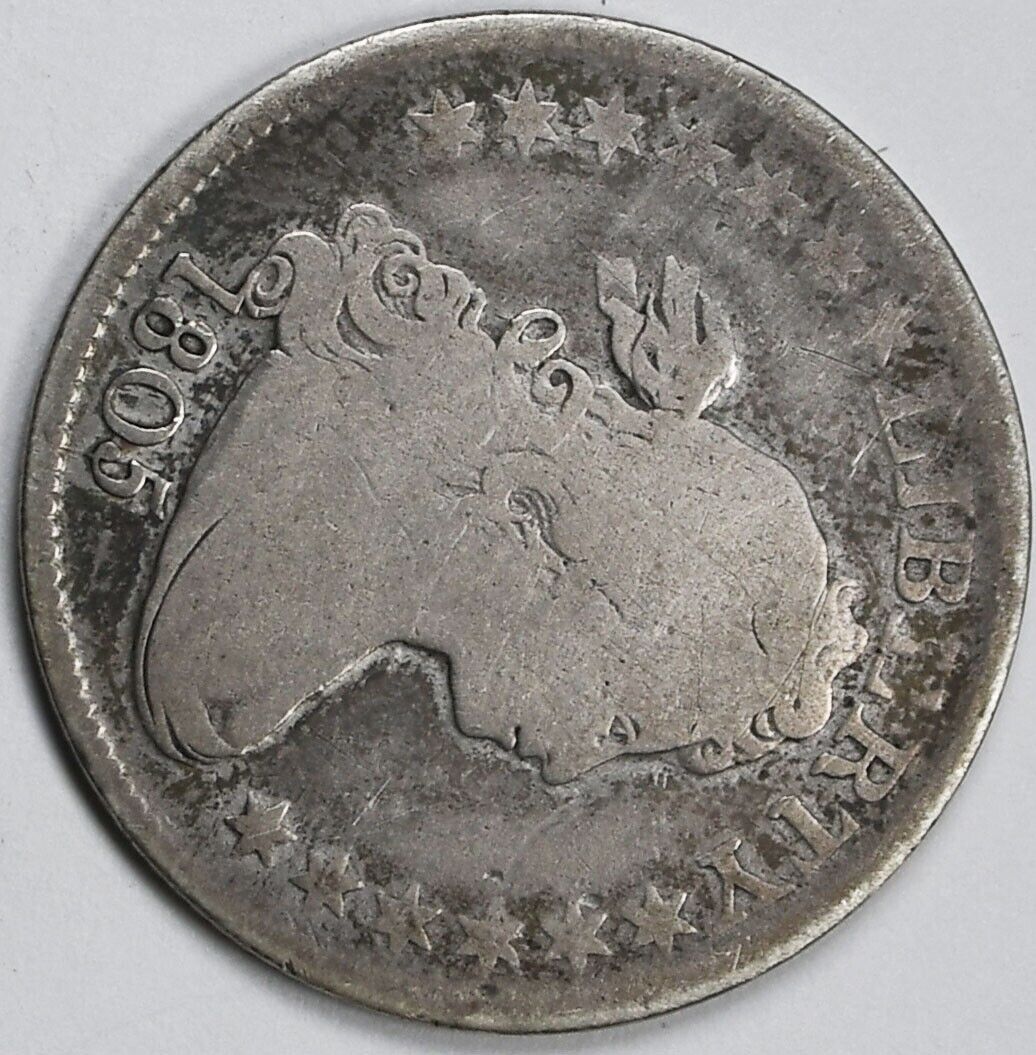 1805 25c Draped Bust Silver Quarter Dollar Rare B-3