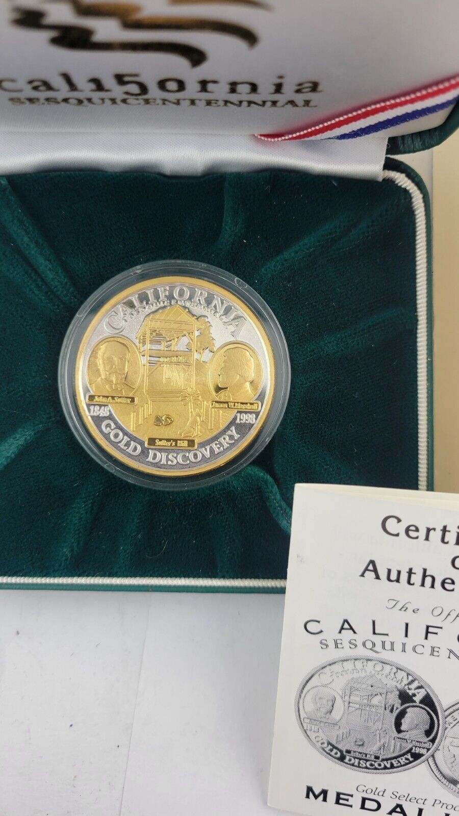 1848-1998 Gold Discovery California Sesquicentennial 1oz .999 Fine Silver Boxed