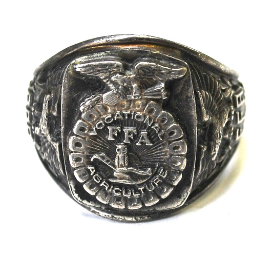 Sterling FFA Vocational Agricultural Future Farmers of America Ring 22mm Size 13