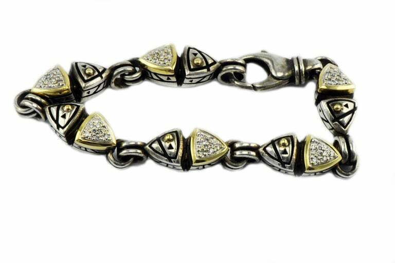 Classic John Atencio 18kt Gold and Sterling Silver Bracelet 2.7ctw Pave Diamonds