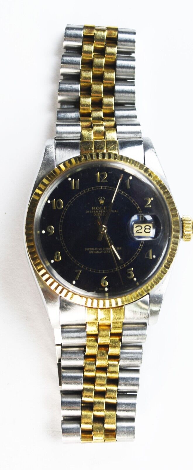 1984 Men's Rolex Datejust 16013 Black Dial 3035 36mm Stainless & 18k Wristwatch