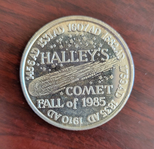 1985 Edmund Halley 1oz. Halleys Comet .999 Fine Silver Round Commemorative