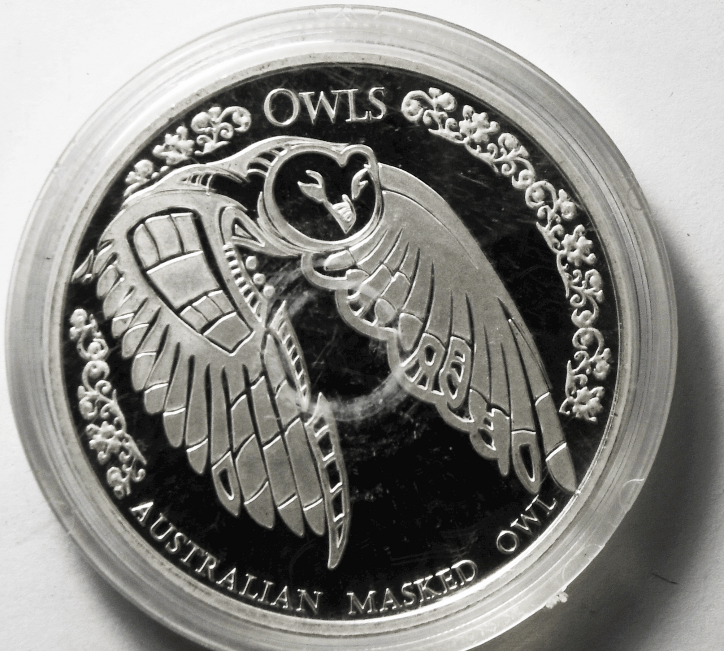 2022 Tokelau $5 Whiskered Screech Owl 1 Ounce .999 Fine Silver Round Low Mintage