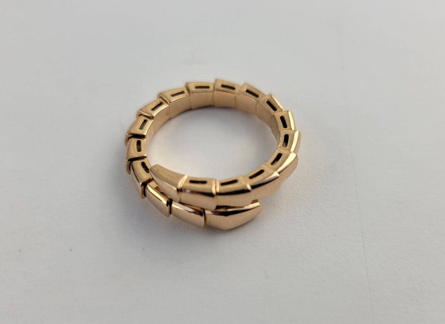 BVLGARI Ring Serpenti Viper US7-7.75 L Engraved  18K 750 Yellow Gold Band