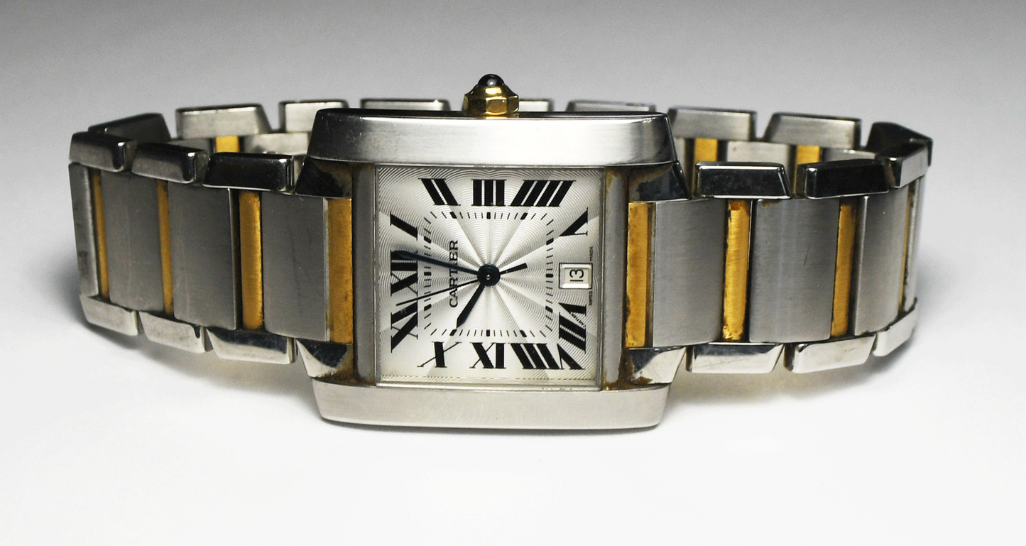 Cartier Tank Francaise 18k Gold Stainless 28mm Automatic 2302