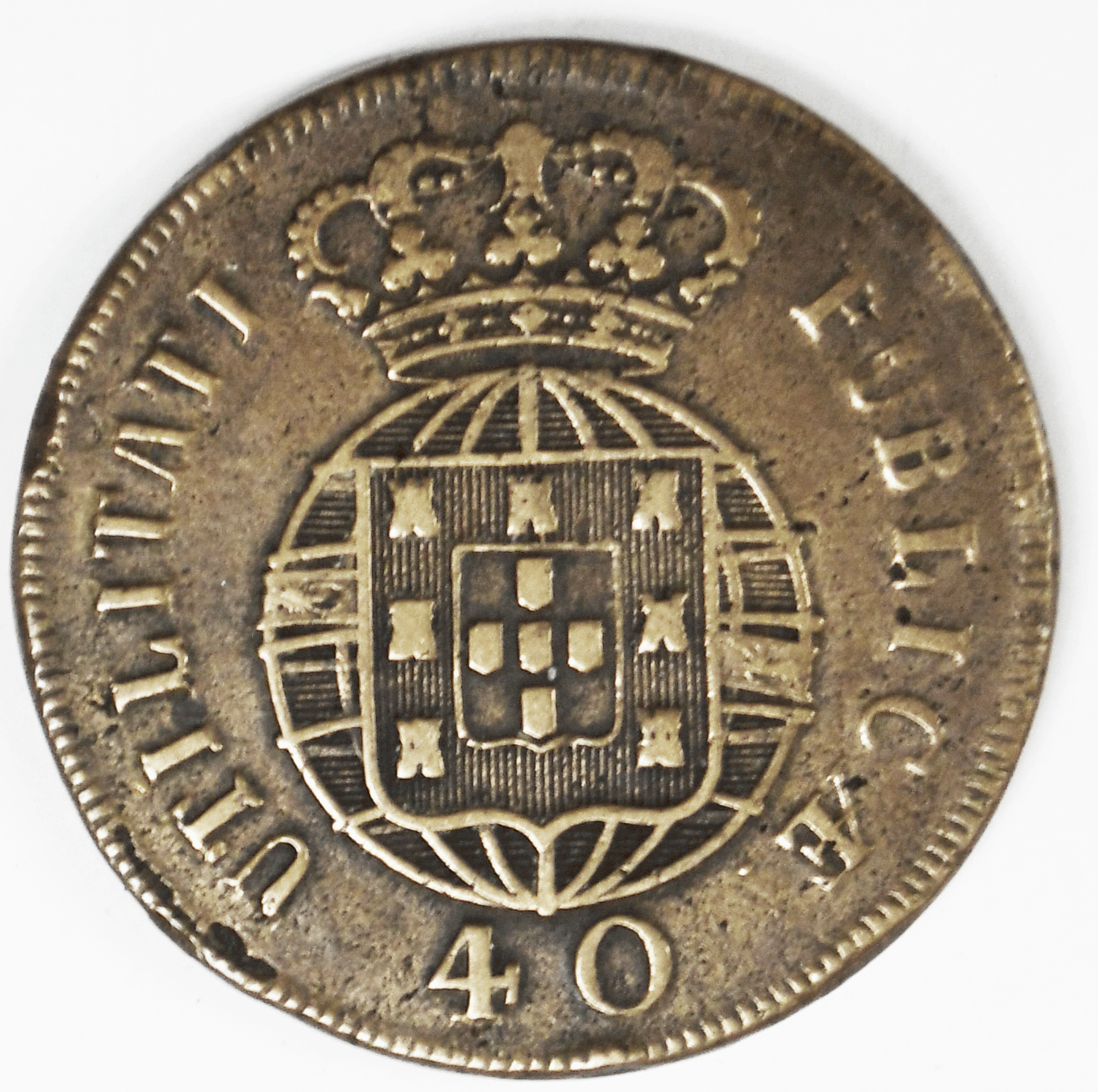 1820 Portugal 40 Forty Reis KM# 370