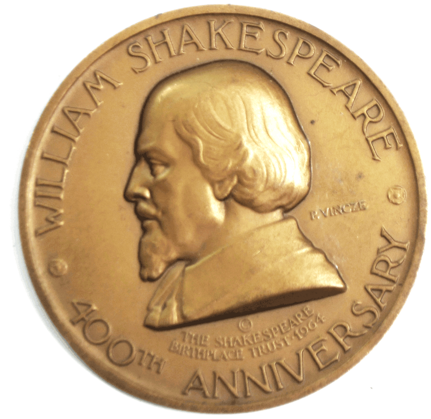 William Shakespeare 400th Anniversary Bronze Medal P Vincze 56mm