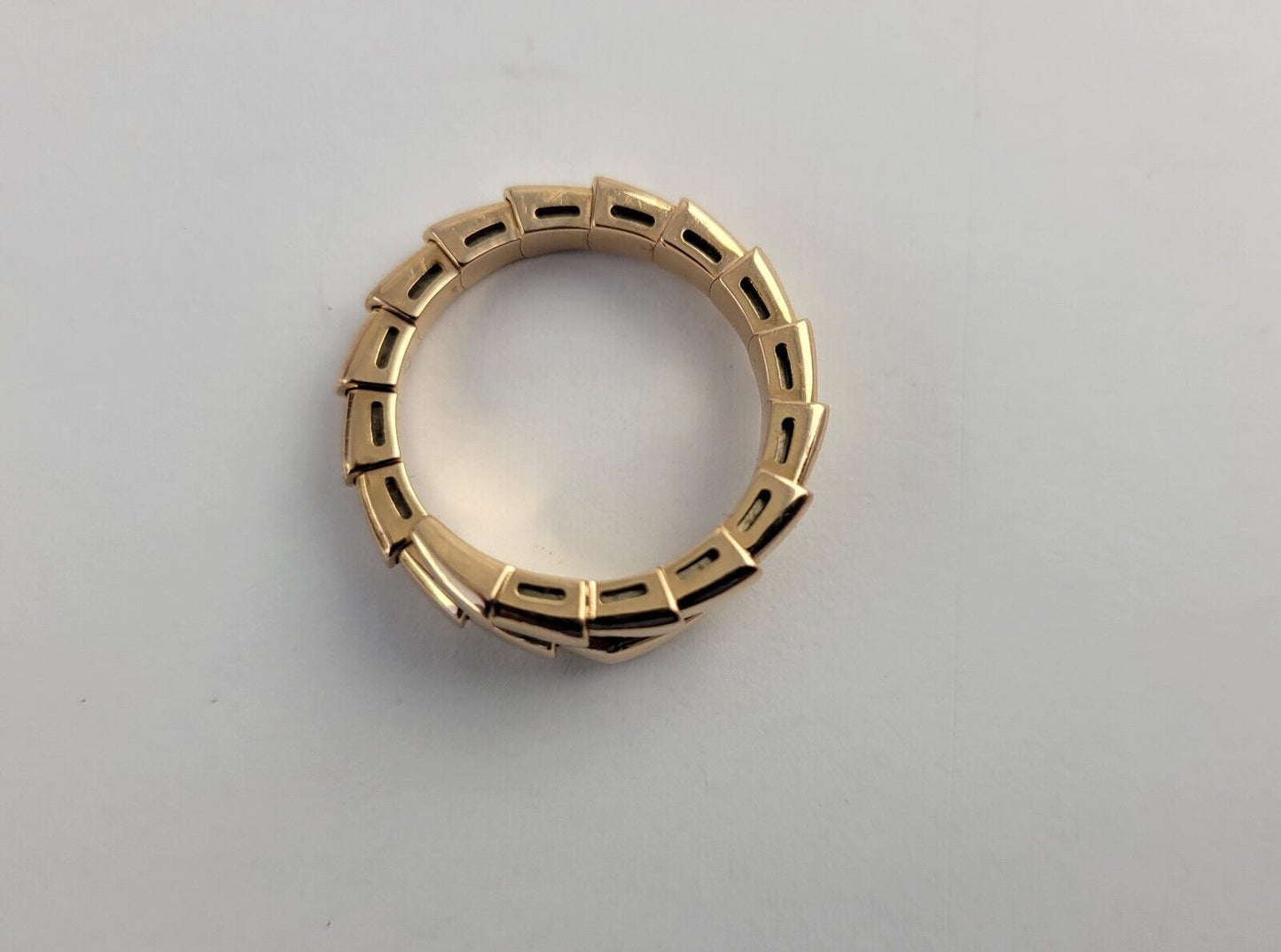 BVLGARI Ring Serpenti Viper US7-7.75 L Engraved  18K 750 Yellow Gold Band