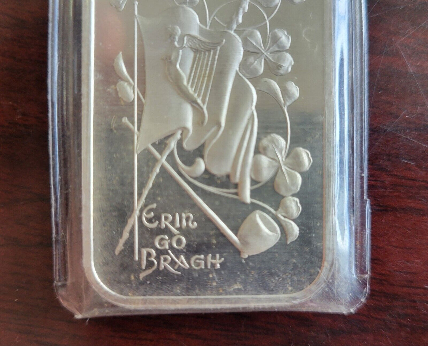 1974 St. Patrick's Day Madison Mint Erin Go Bragh 1oz .999 Fine Silver Art Bar