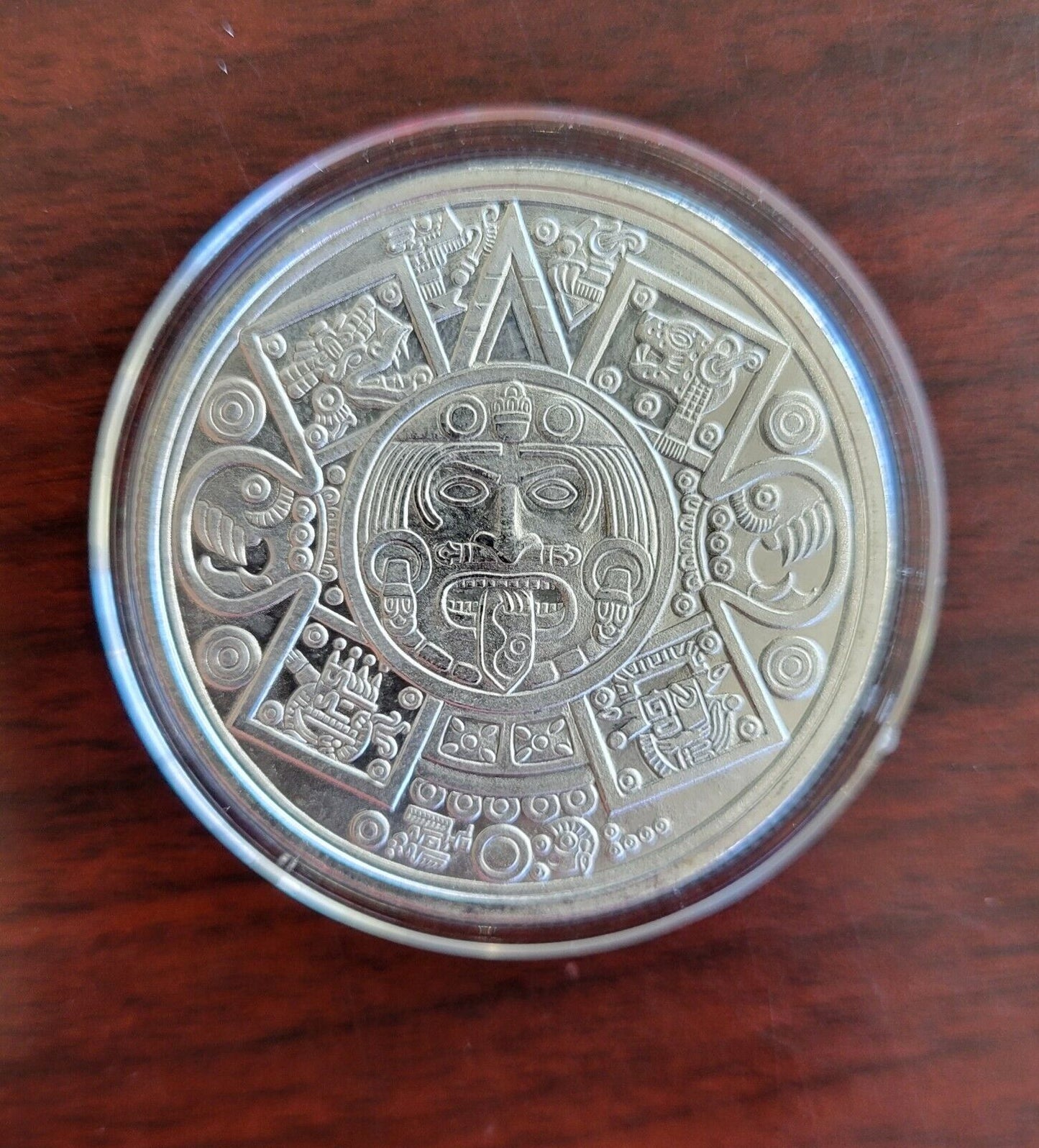 Aztec Warrior Aztec Calendar 1oz. .999 Fine Silver Round