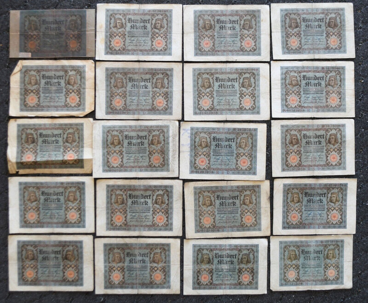 16-  1920 Germany 100 One Hundred Mark Reichsbanknotes