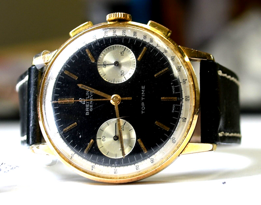 1960's Breitling Chronograph Top Time Gold Capped & Stainless 35mm Venus 188