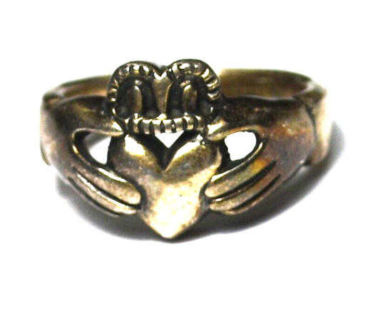 Sterling Claddagh Irish Heart Hands Ring 12mm Size 5.75