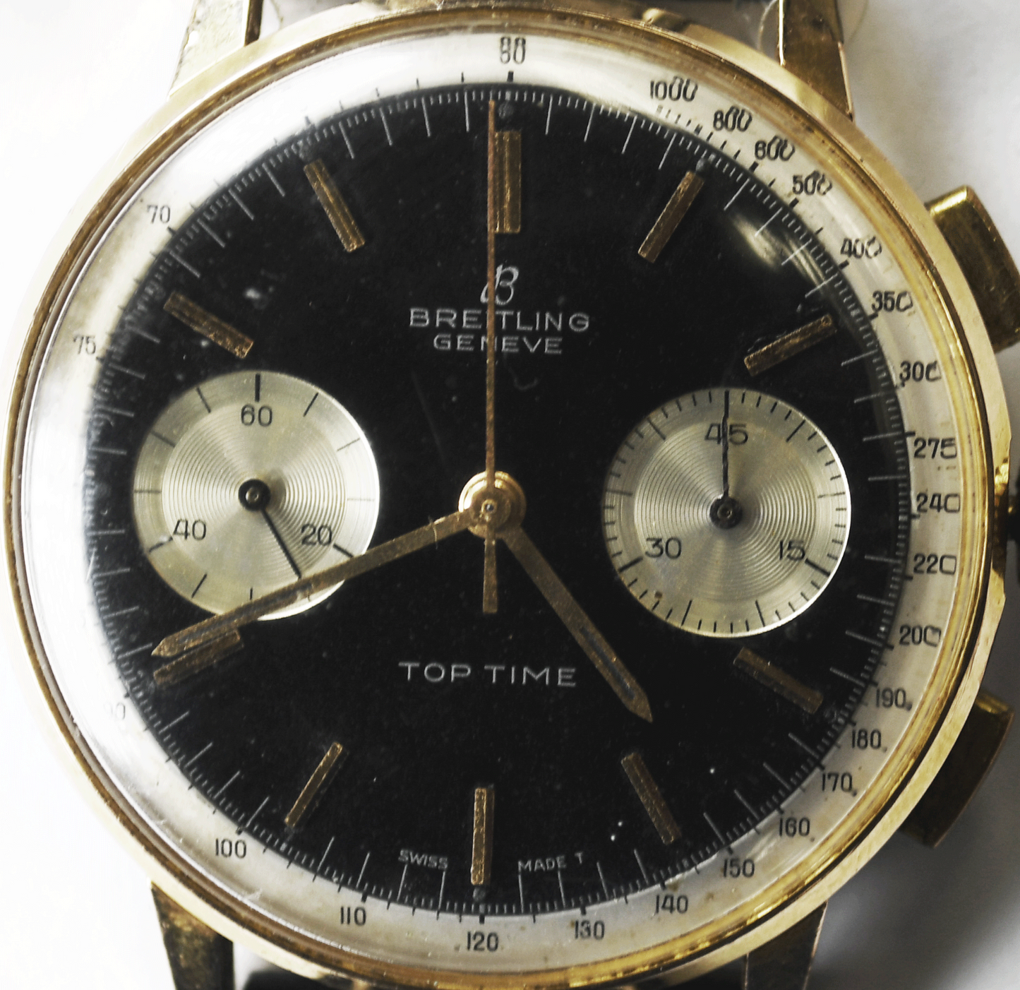 1960's Breitling Chronograph Top Time Gold Capped & Stainless 35mm Venus 188