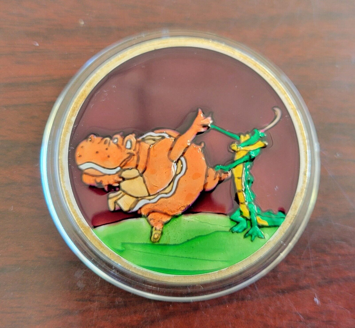 1990 Fantasia Walt Disney 50th Anniversary Enameled Coin 1oz Silver .999 Fine