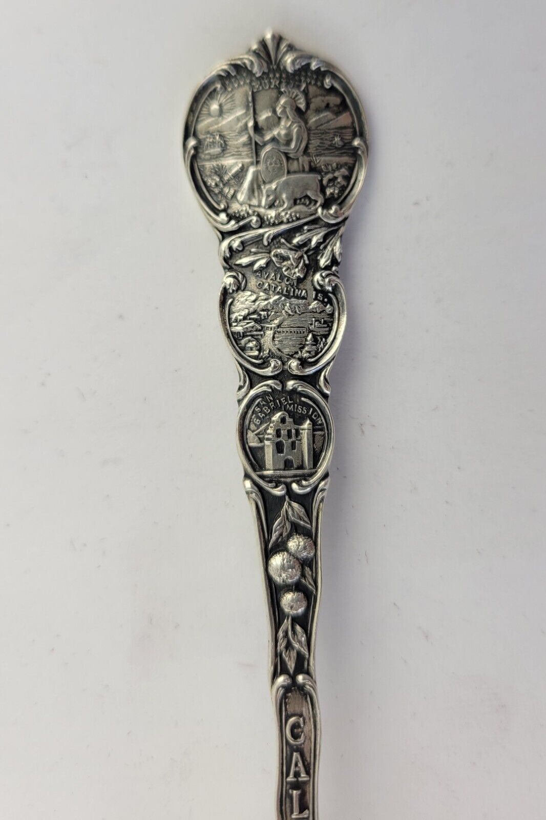 California Sterling Souvenir Spoon 5 1/2" .63oz. Sutter's Fort Wawona Eureka