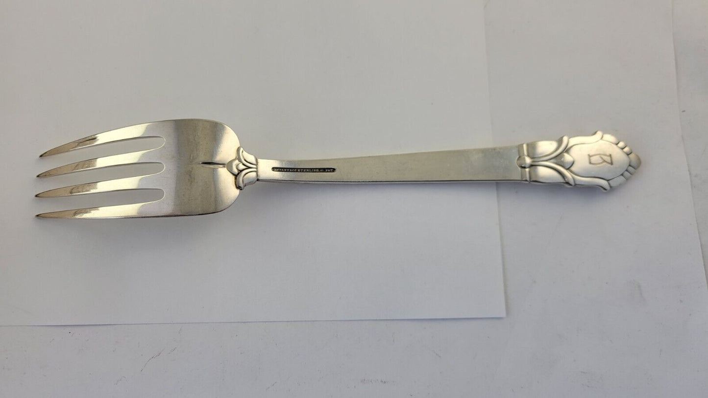 1947 Palmette by Tiffany & Co. Sterling 8 3/4" Cold Meat Serving Fork 3.1oz.