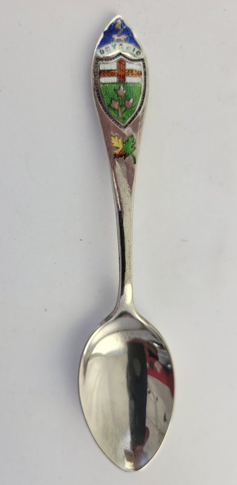 Ontario Canada Enameled Sterling Silver 4 3/4" Souvenir Spoon .61oz. By B.M. Co.