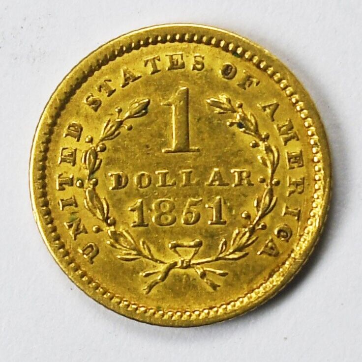 1851 $1 Liberty Head One Dollar Gold Type 1