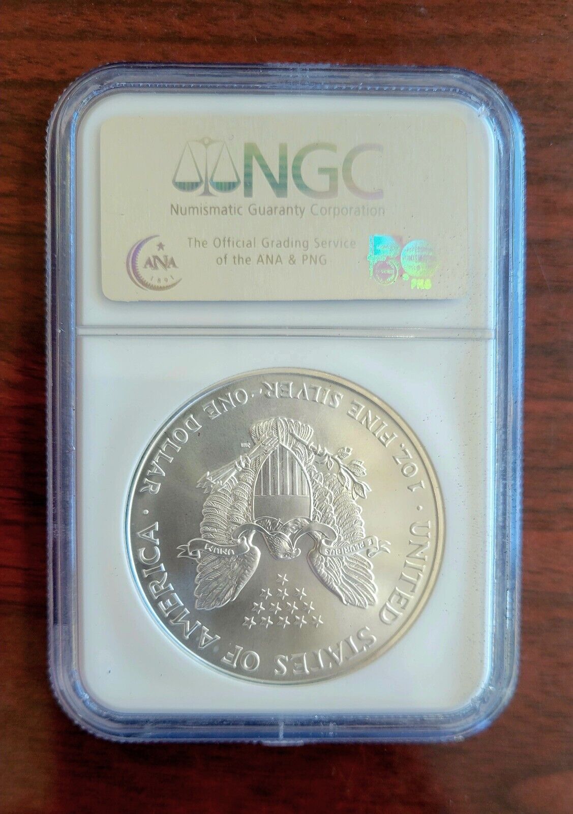 1998 $1 Silver Eagle NGC MS69 Dollar Brown Label Holder .999 Fine Silver 1oz.