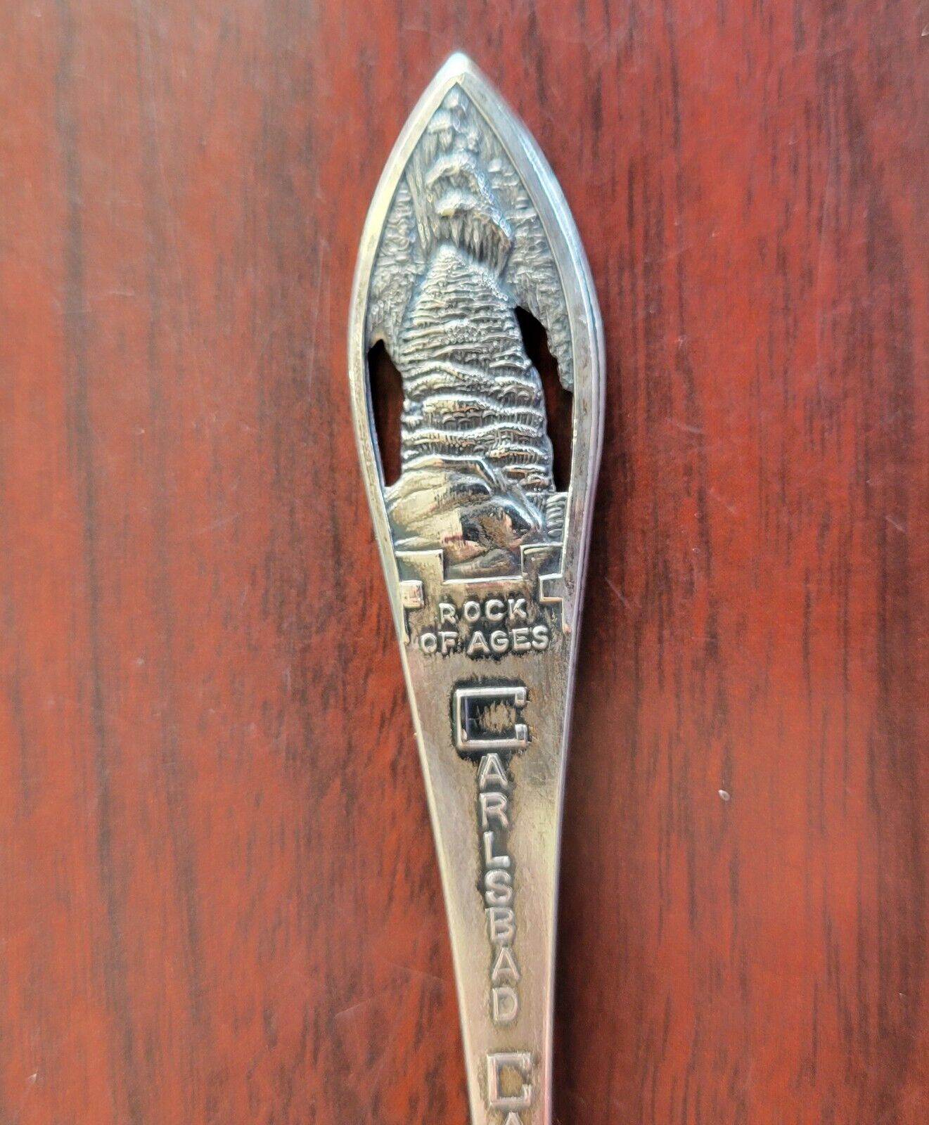 Carlsbad Caverns New Mexico Sterling 5 5/8" Souvenir Spoon .61oz. Rock Of Ages