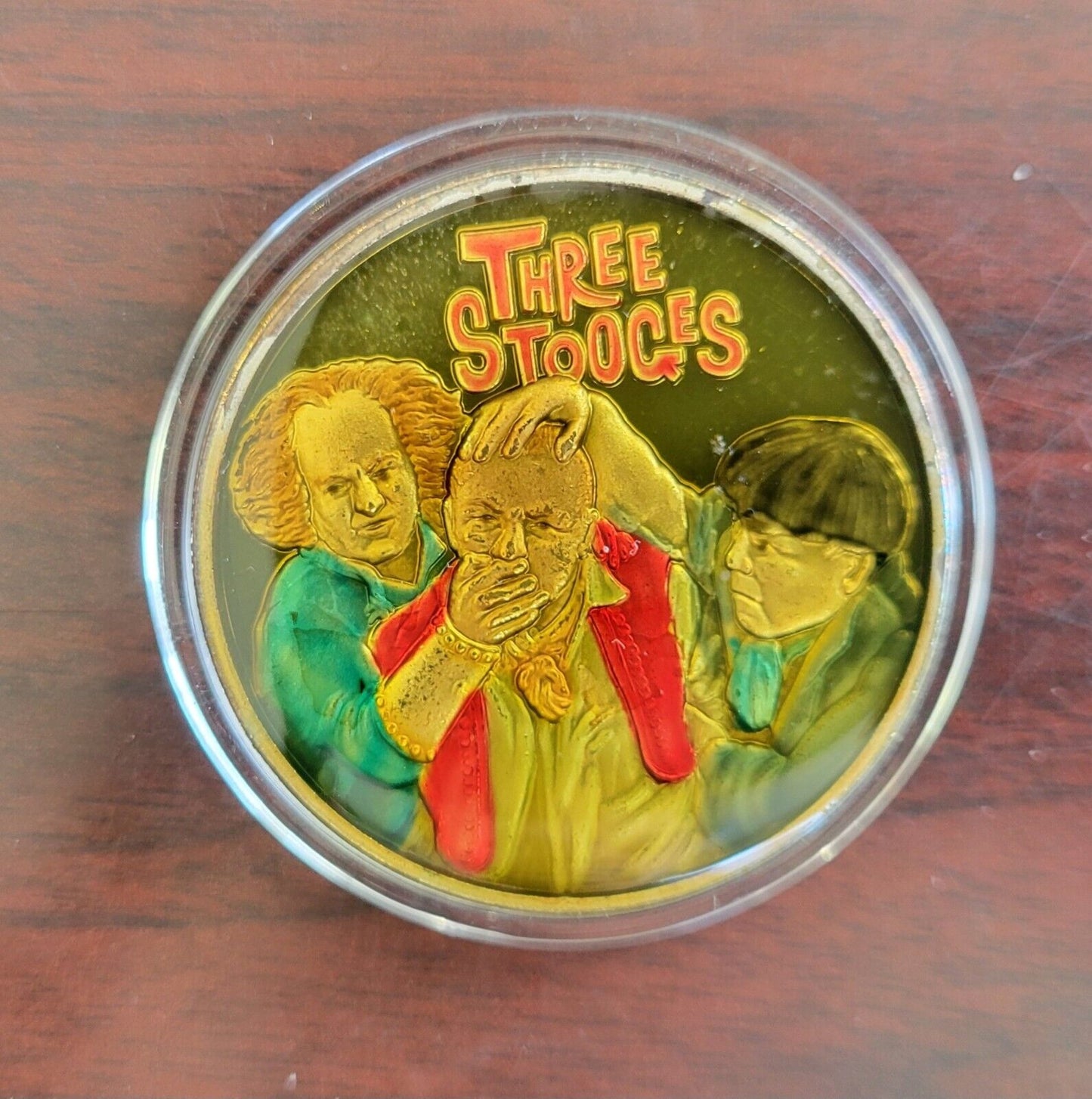 The Three Stooges Enameled Coin 1 Troy oz .999 Fine Silver Round Color ...