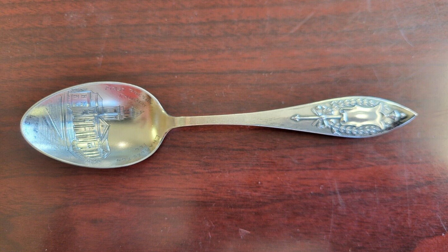 Presbyterian Church Charleston Illinois Sterling Souvenir Spoon 5 1/2" .66oz.