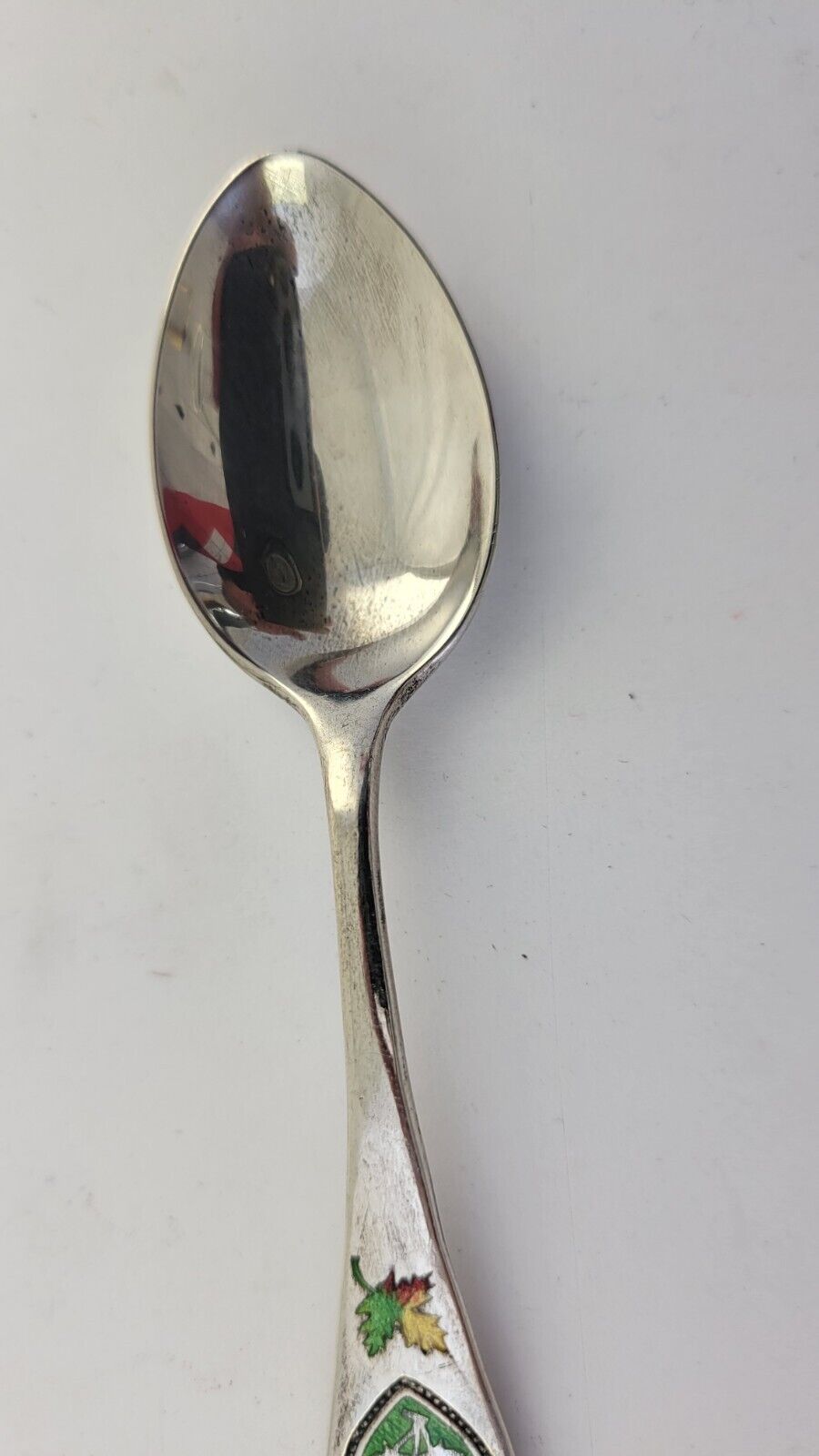 Ontario Canada Enameled Sterling Silver 4 3/4" Souvenir Spoon .61oz. By B.M. Co.