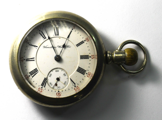 1907 Hamilton 927 Size 18 Open Face Lever Set Side Winder Pocket Watch