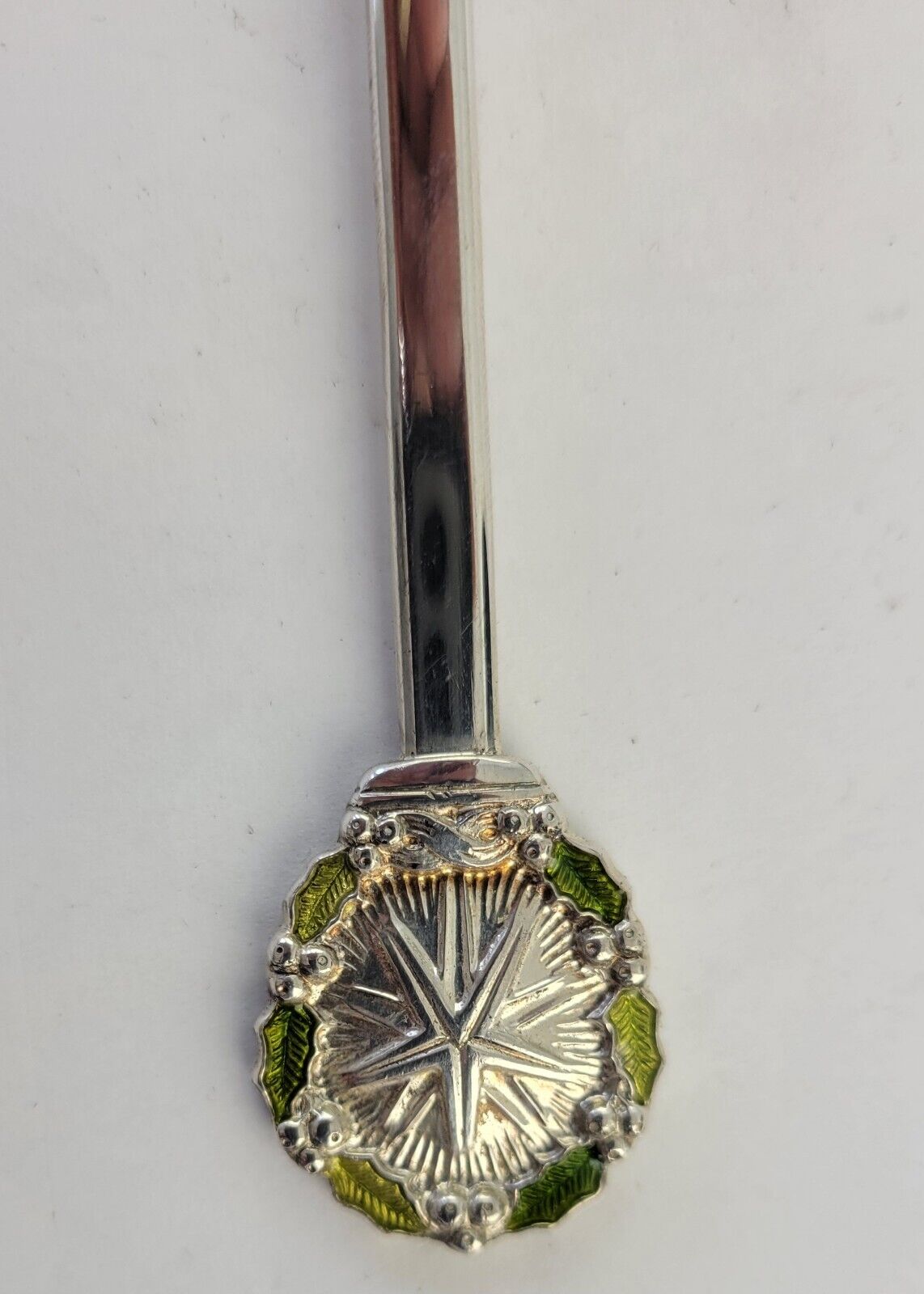 1971 Christmas Gorham Sterling Silver Souvenir Spoon 4 3/4" Enameled .87oz.