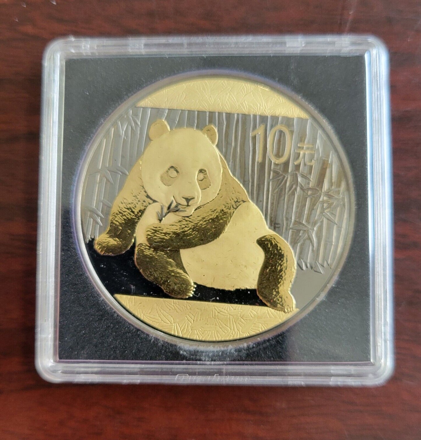 2015 China 10 Yuan 1oz .999 Fine Silver Golden Panda Black Ruthenium Finish