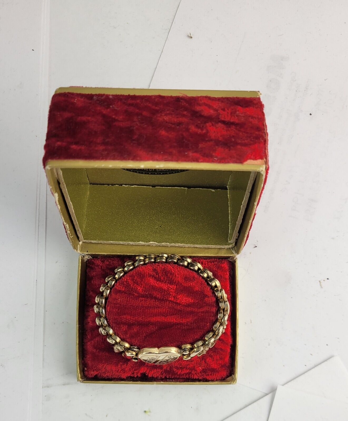 Vintage Carmen Gold Tone Expansion Bracelet Attleboro Ma Jewelry Box Briggs Co.