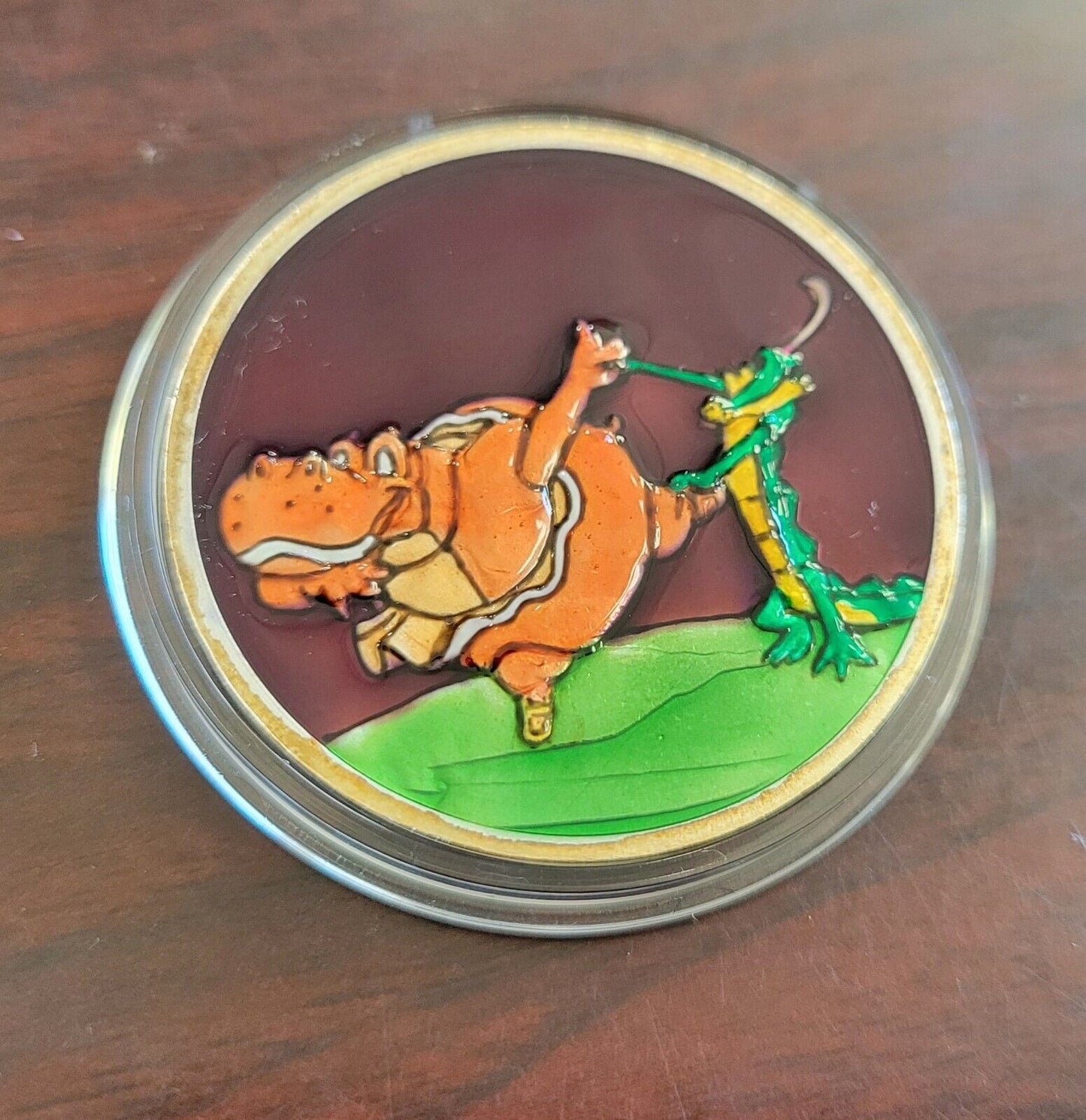 1990 Fantasia Walt Disney 50th Anniversary Enameled Coin 1oz Silver .999 Fine