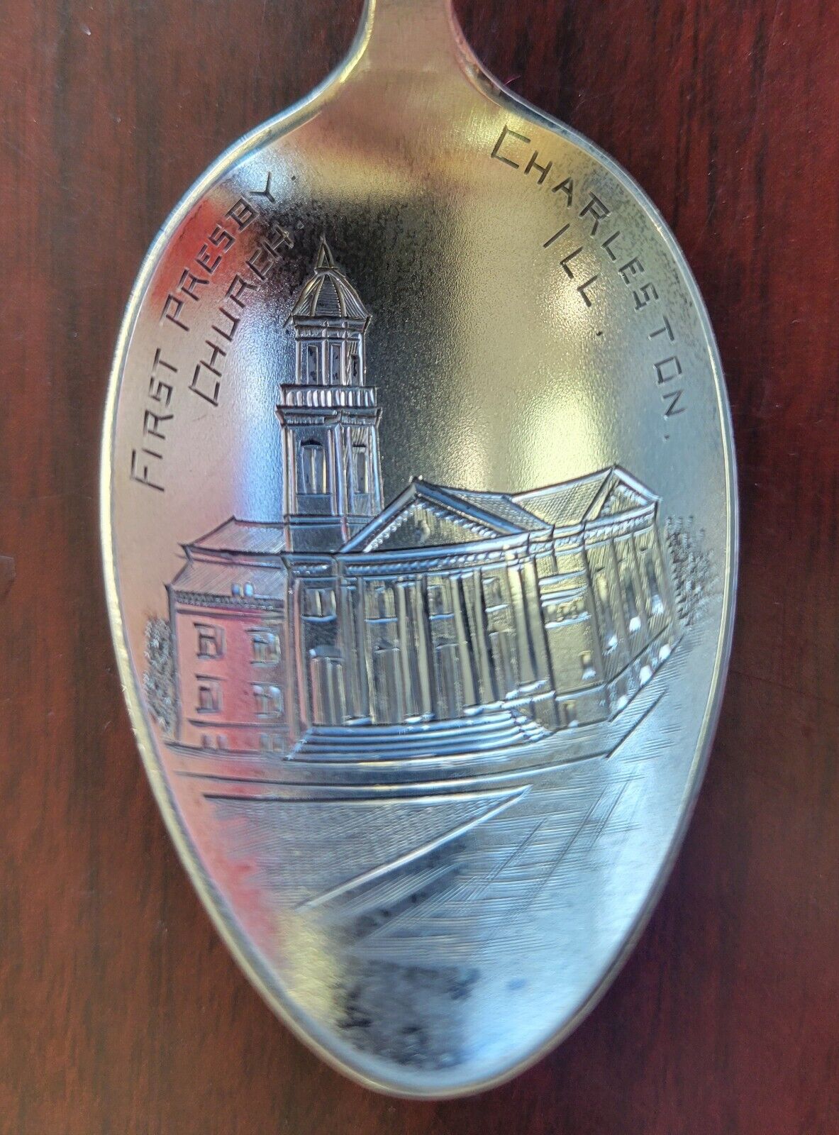 Presbyterian Church Charleston Illinois Sterling Souvenir Spoon 5 1/2" .66oz.