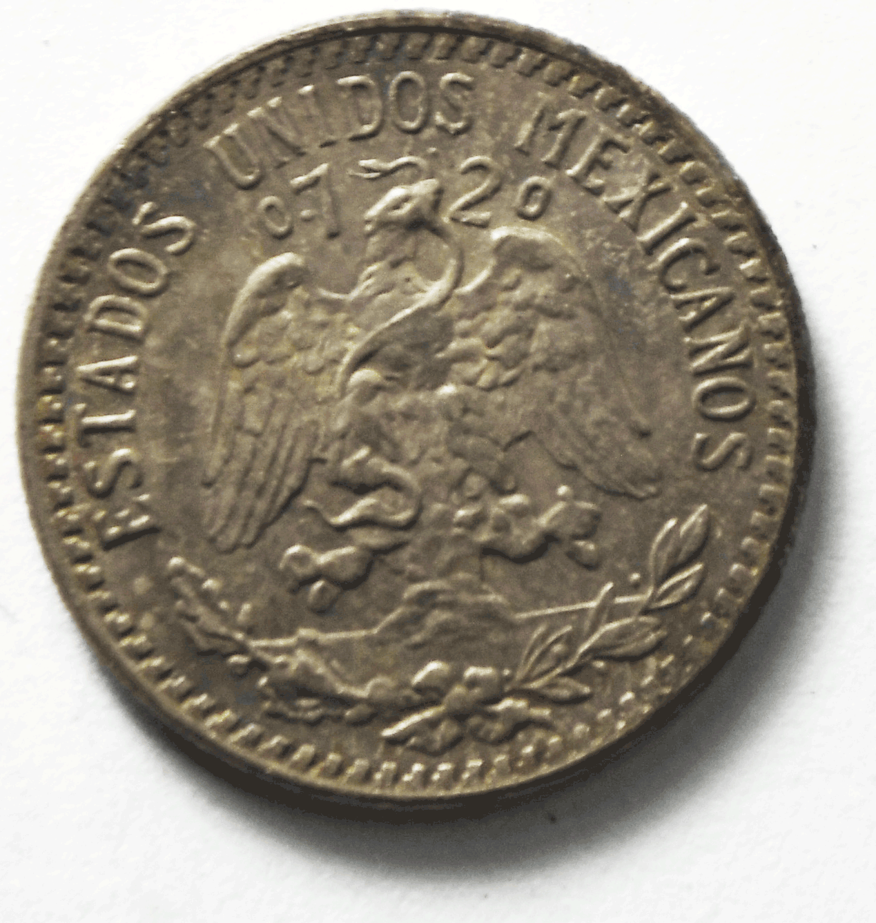 1937 Mexico Estados Unidos Mexicanos 20 Centavo Silver Coin KM# 438