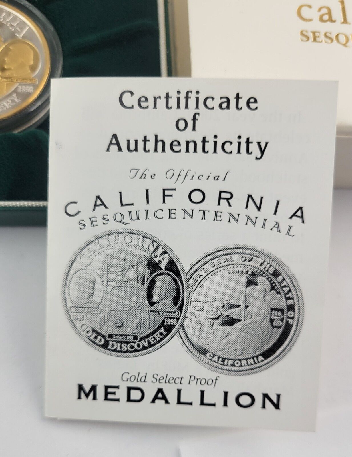 1848-1998 Gold Discovery California Sesquicentennial 1oz .999 Fine Silver Boxed